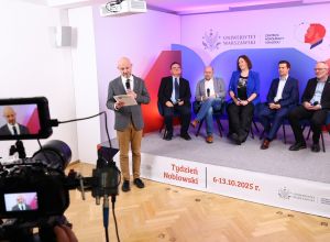 Maria in the 2025 Nobel Week (Fot. Krystian Szczęsny/CWiD UW)