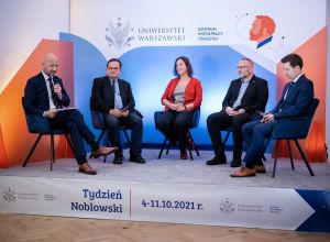 Nobel Prize in Chemistry 2021 
(Image source: Centre for Cooperation and Dialogue, University of Warsaw, Fot. Mirek Kaźmierczak, Krystian Szczęsny)